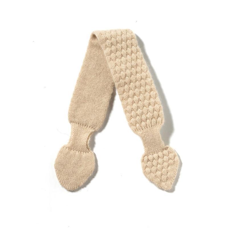 100% Pure Cashmere Moss Stitch Bowknot Scarf - Image 14