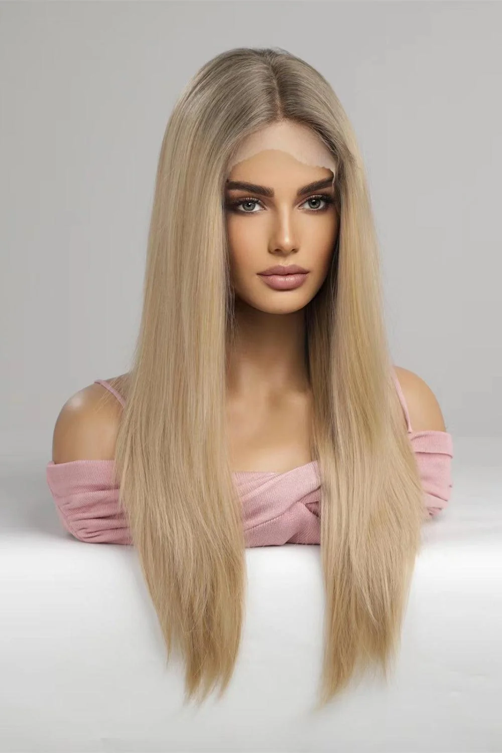 13*2'' Lace Front Wigs Synthetic Long Straight 24'' 150% Density - Image 3