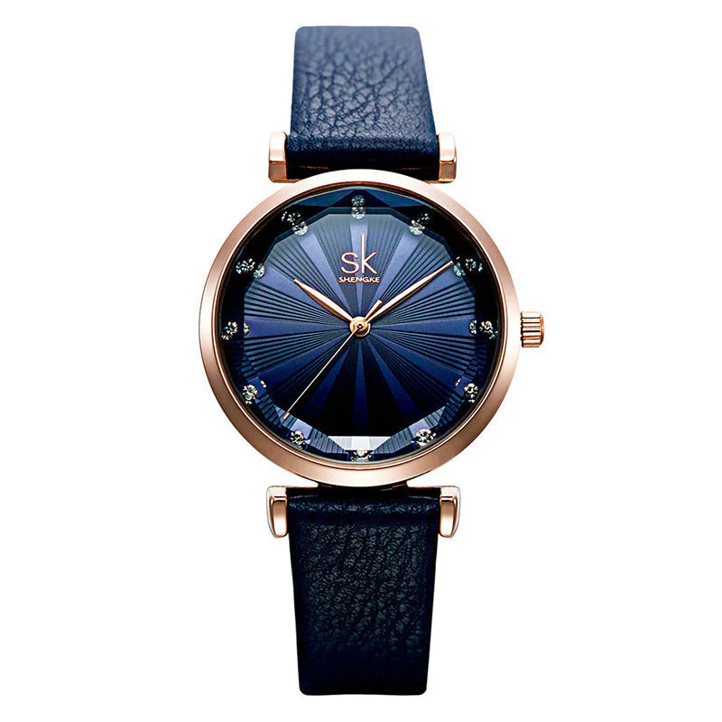 30M Water Lady's Watch Vacuum Plating with Cut-face Ribbed Lens - Image 2