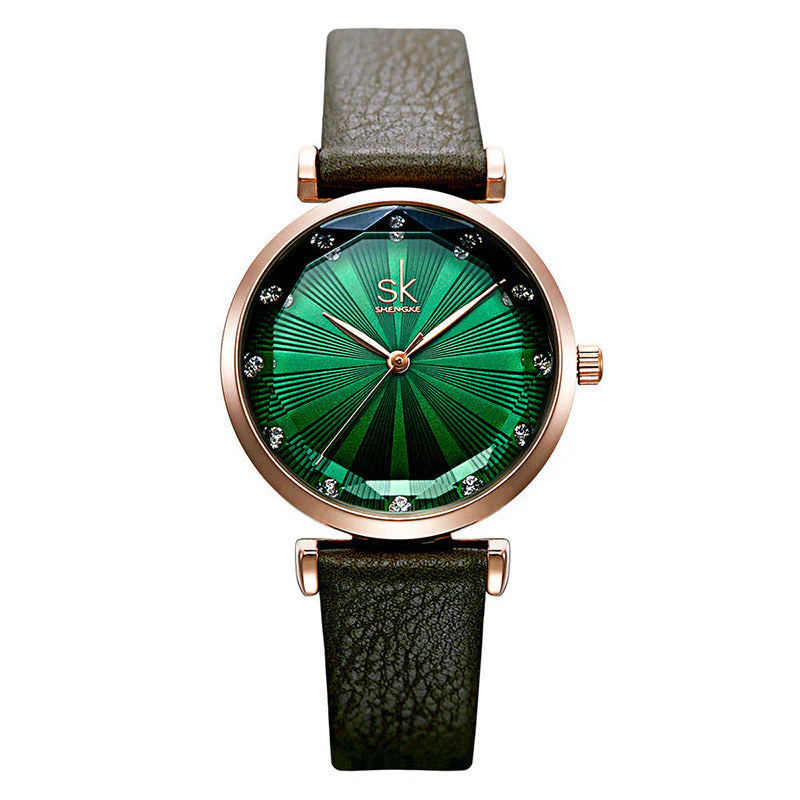 30M Water Lady's Watch Vacuum Plating with Cut-face Ribbed Lens - Image 3