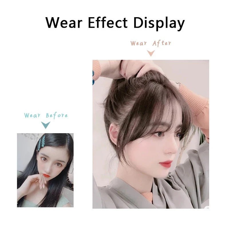 3d Bangs Straight Replacement Hair Covering Hairline Wig Set High-temperature Fiber - Image 2