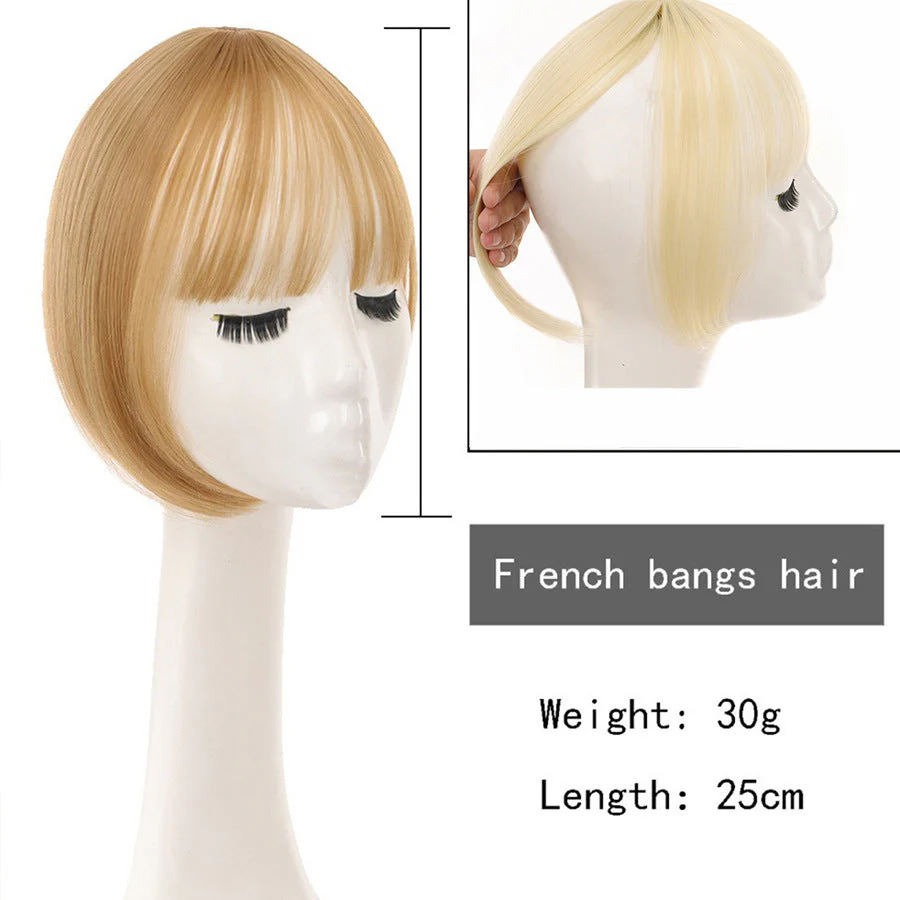 3d Bangs Straight Replacement Hair Covering Hairline Wig Set High-temperature Fiber - Image 3