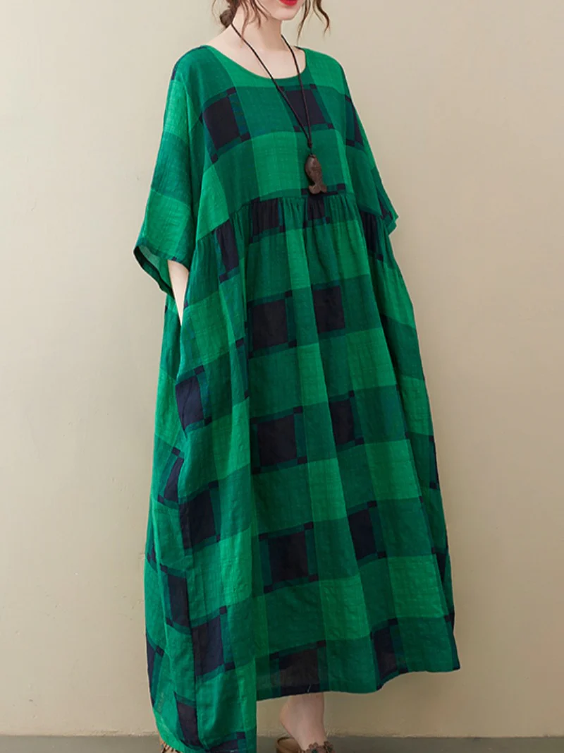 Short Sleeves Long Formal Evening Party Smock Dress