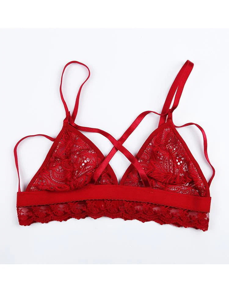 Alluring Caged Strappy Lace Bra Lingerie - Image 2