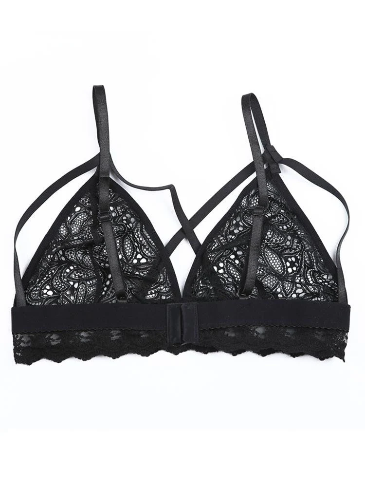 Alluring Caged Strappy Lace Bra Lingerie - Image 4