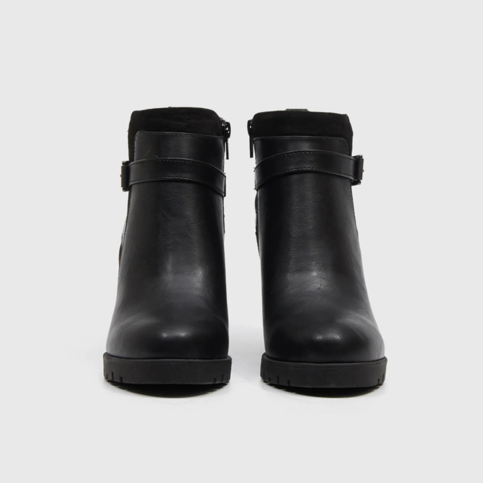 Ankle Boots Chunky Heel Side Zipper - Image 3