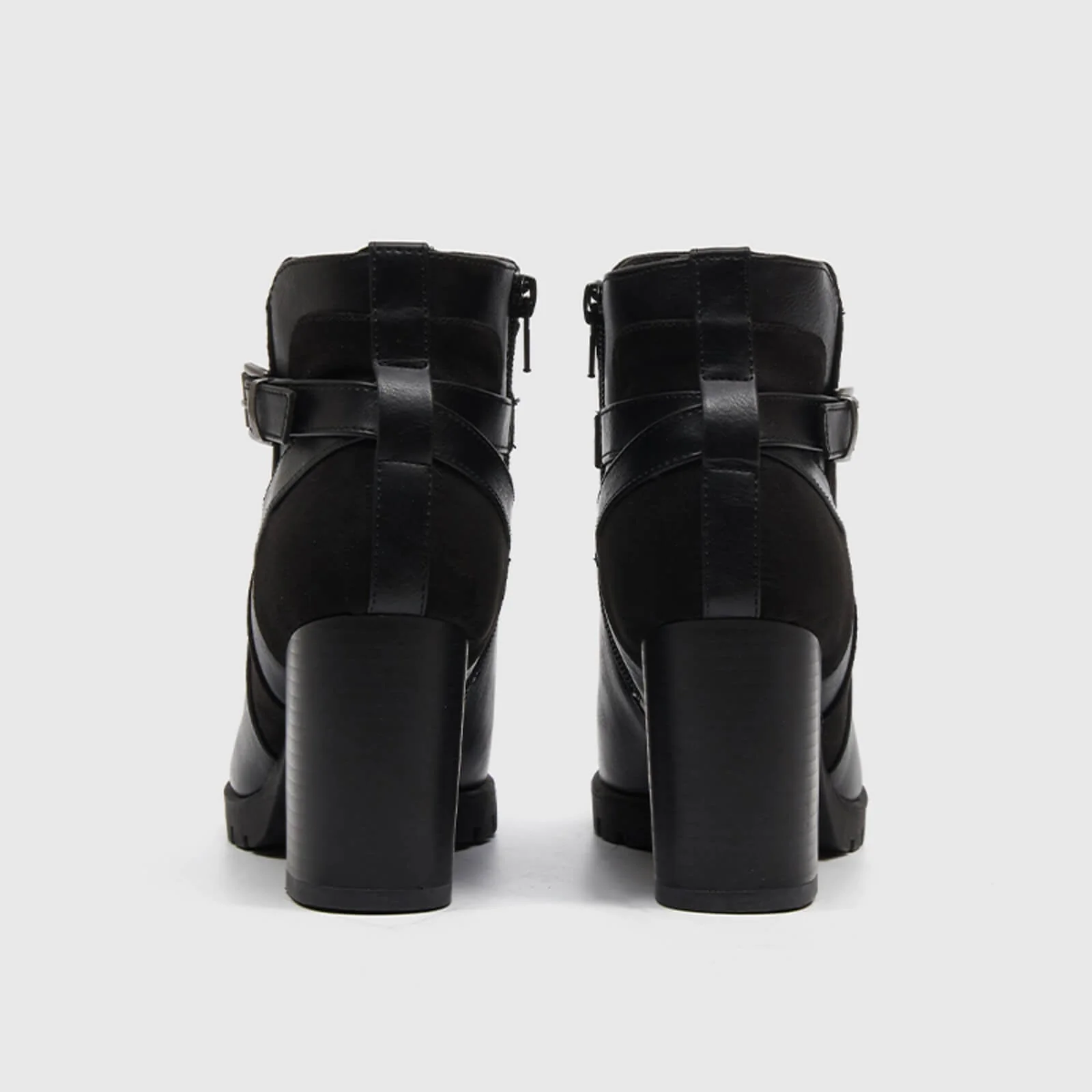 Ankle Boots Chunky Heel Side Zipper - Image 4