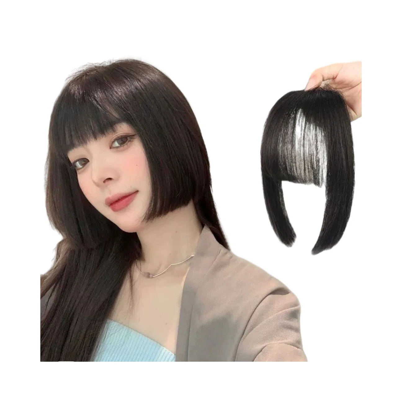 Bangs Wig Female Simulation Sweet Cool Princess Cut Wig Set - Image 4