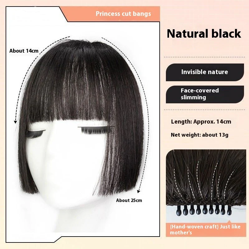 Bangs Wig Female Simulation Sweet Cool Princess Cut Wig Set - Image 6