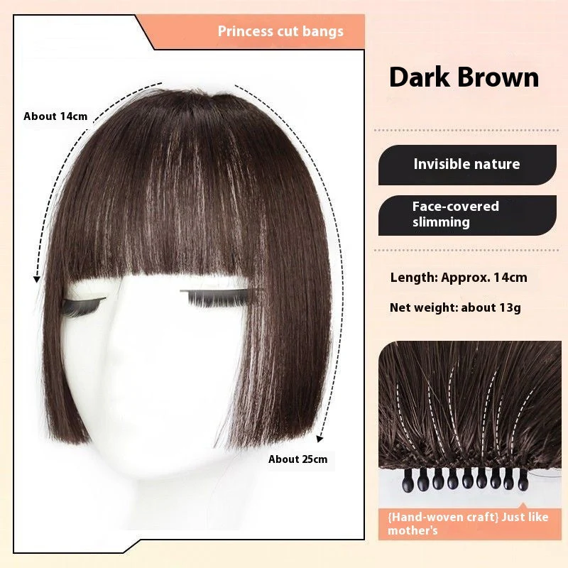 Bangs Wig Female Simulation Sweet Cool Princess Cut Wig Set - Image 7