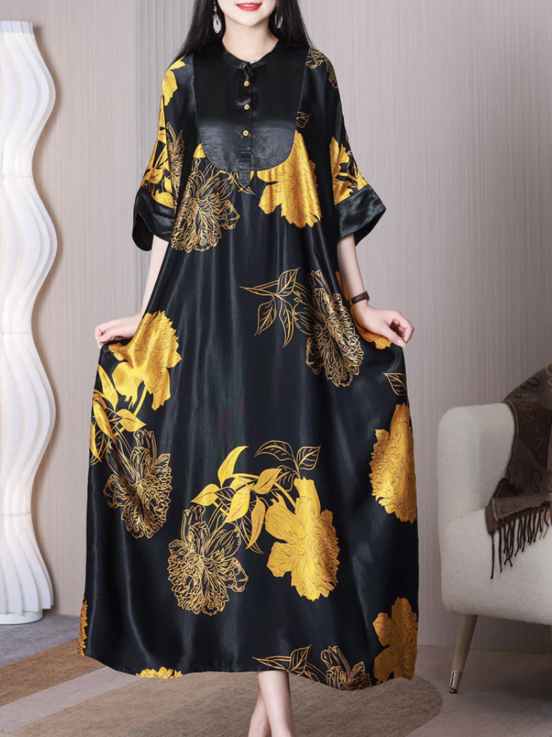 Beauty Queen Stand Collar A-line Dress