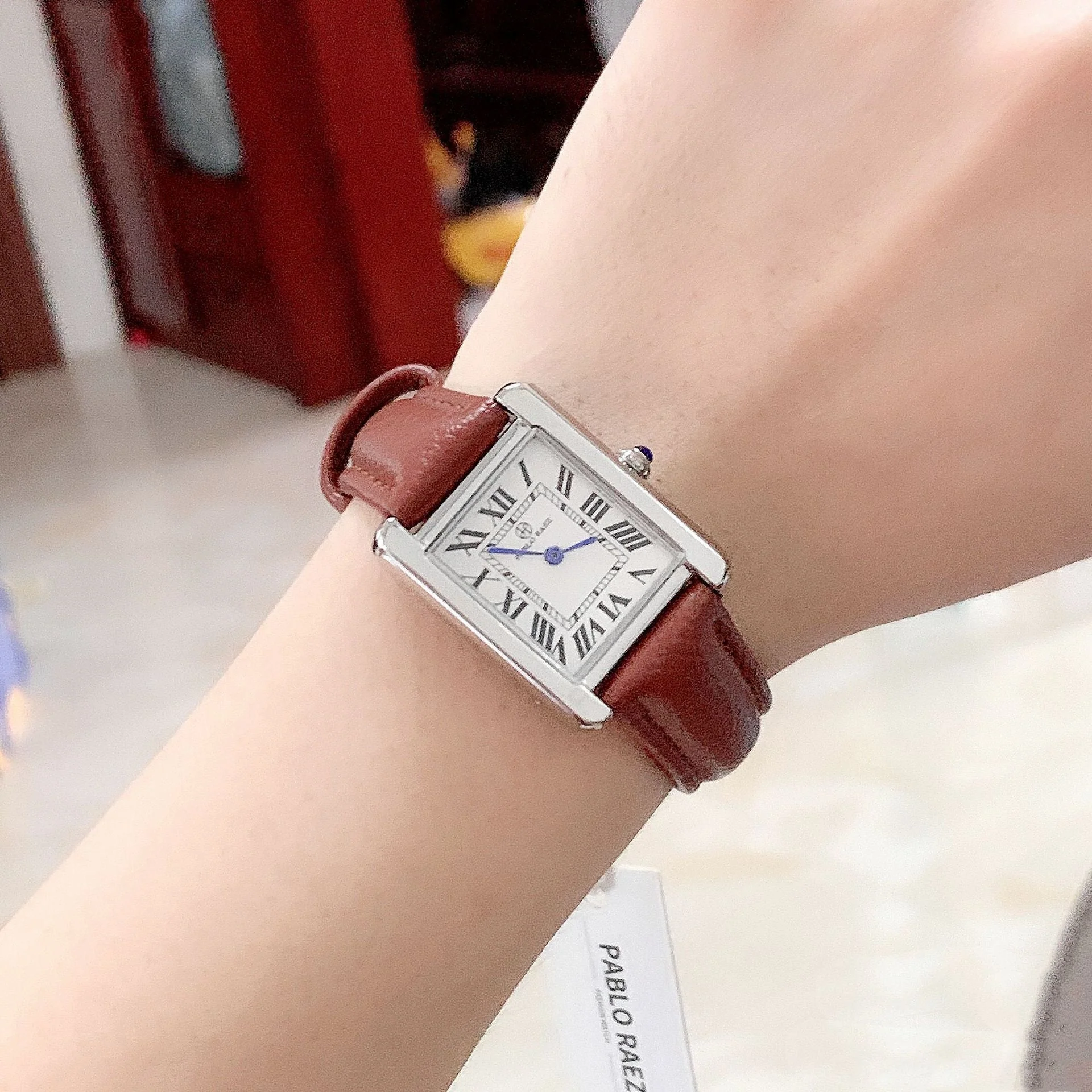 Belt Rectangular Dial Roman Scale Quartz Watch - Image 10