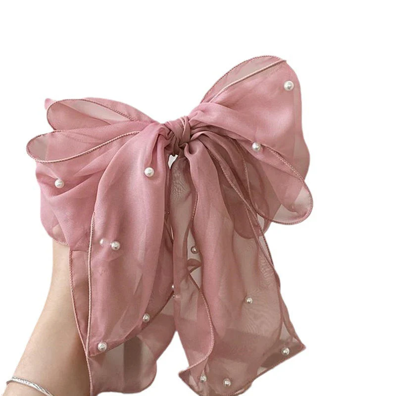 Big Lace White High-grade Hair Accessories Female Back Head Spring Clip Headdress - Image 5