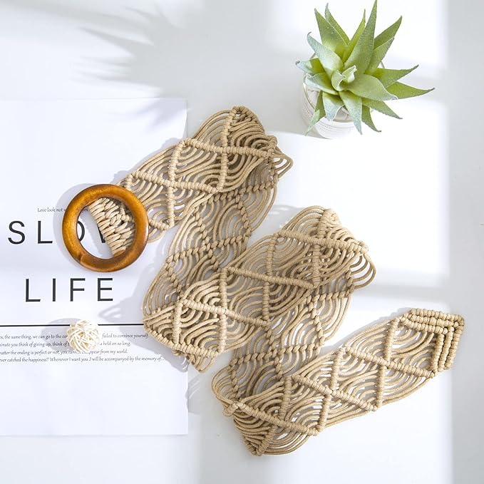 Boho Beach Woven Belt with Round Wooden Buckle - Image 6