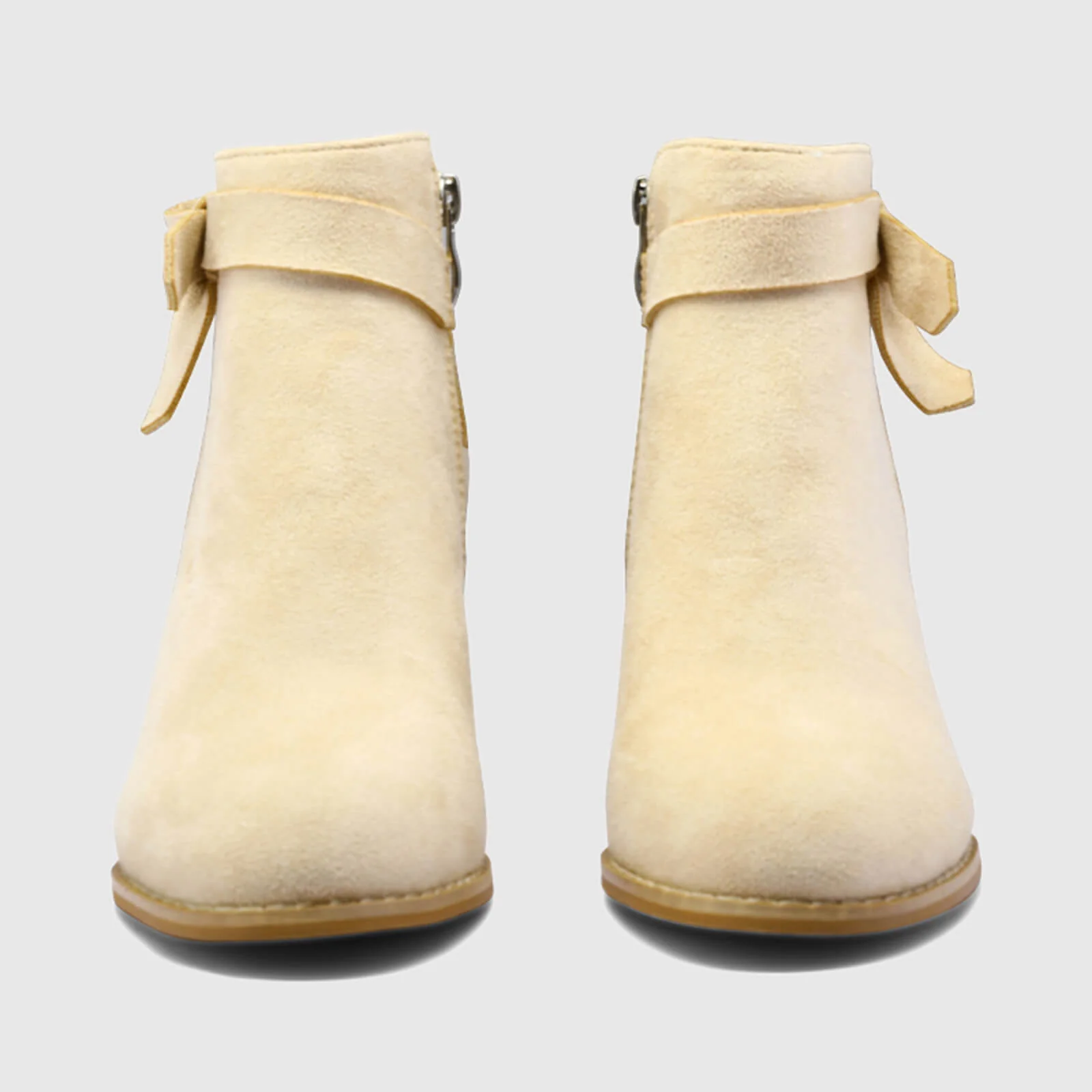 Chunky Heel Ankle Booties With Bow - Image 10