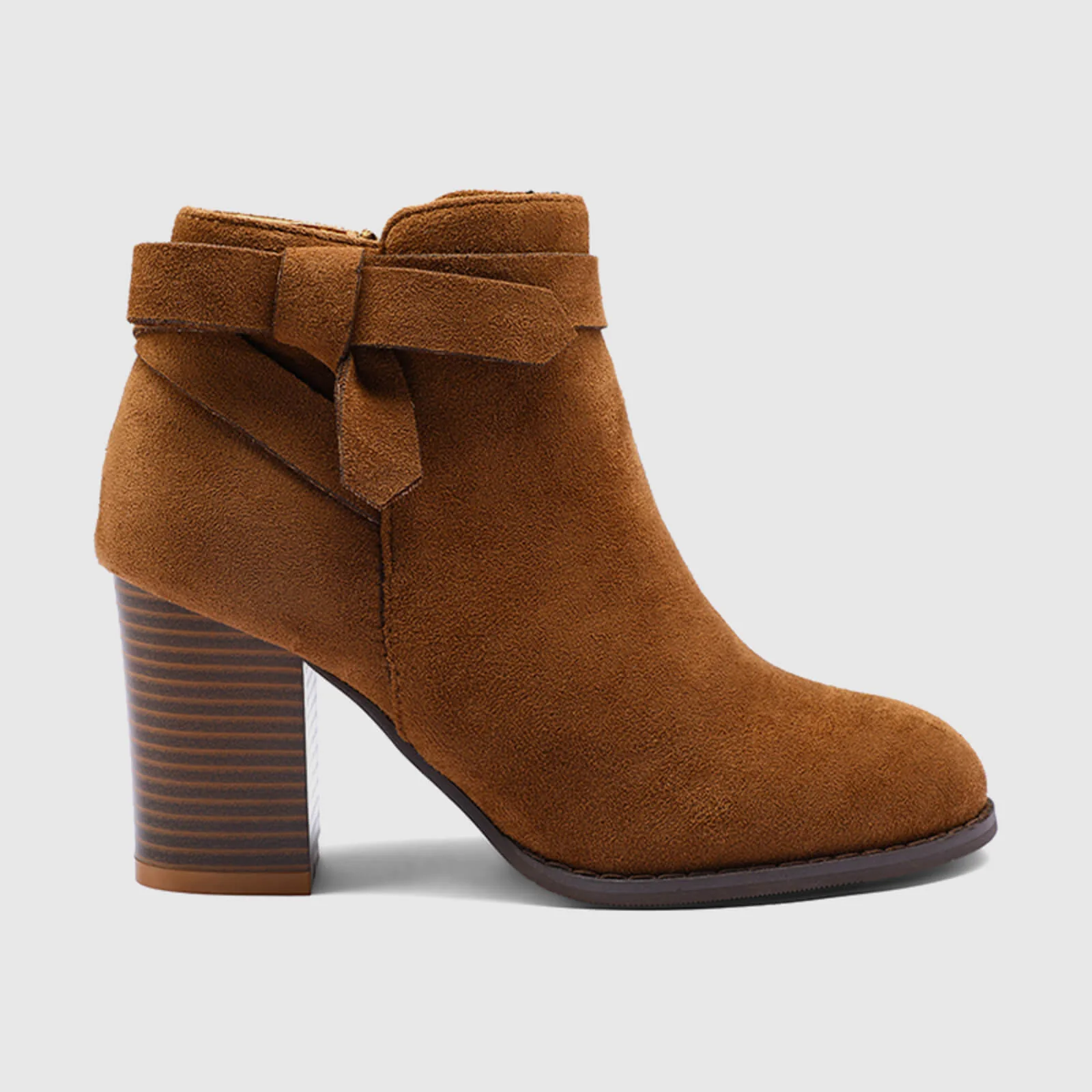 Chunky Heel Ankle Booties With Bow - Image 2