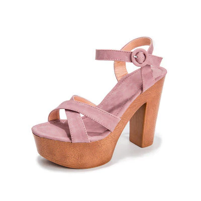 Buckle Block Heels Sandals - Image 5