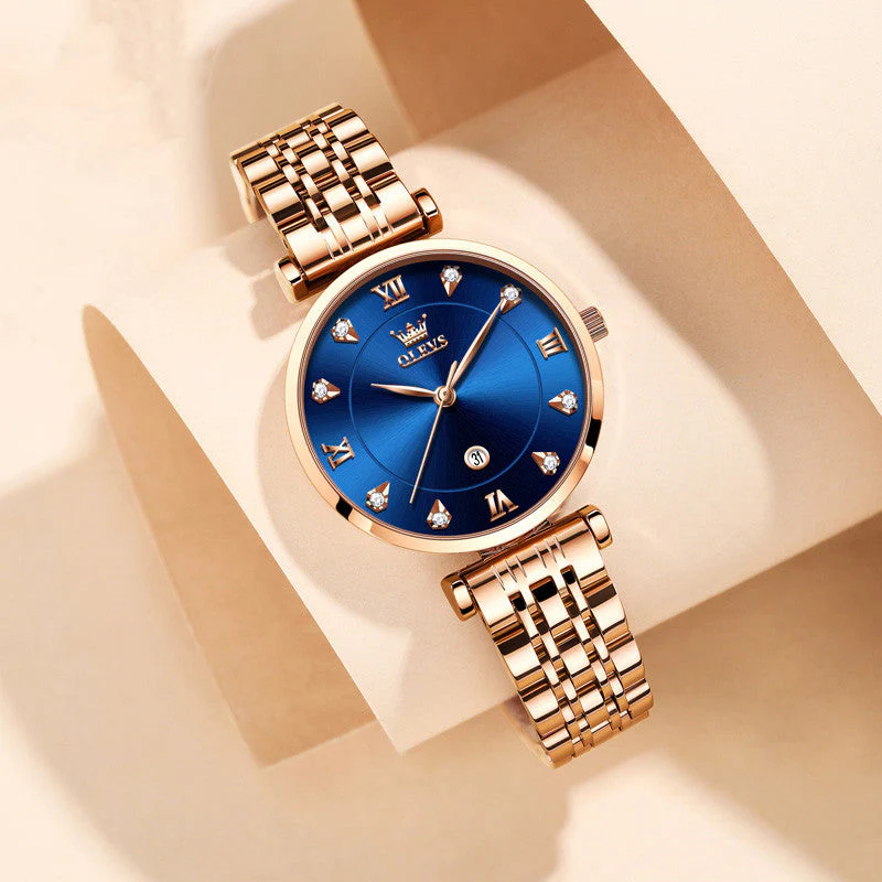 Calendar Quartz Watch Business Waterproof Ladies Watch Steel Band Red Watch - Image 2