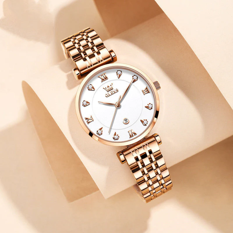 Calendar Quartz Watch Business Waterproof Ladies Watch Steel Band Red Watch - Image 3