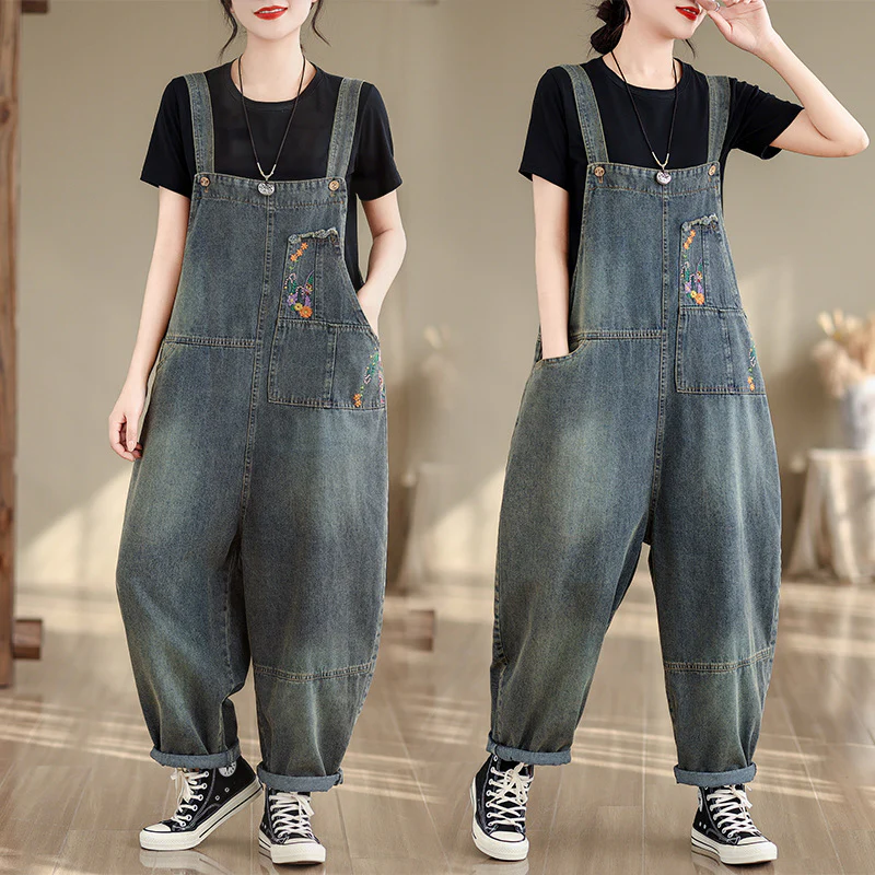 Call Me Crazy Denim High Waist Overall Dungarees - Image 4