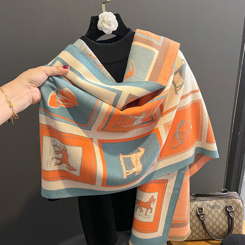 Carriage Artificial Cashmere Scarf Dual-use Air Conditioning Shawl - Image 2