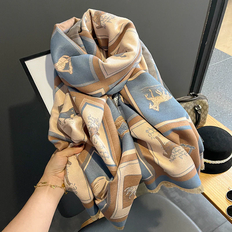 Carriage Artificial Cashmere Scarf Dual-use Air Conditioning Shawl - Image 4