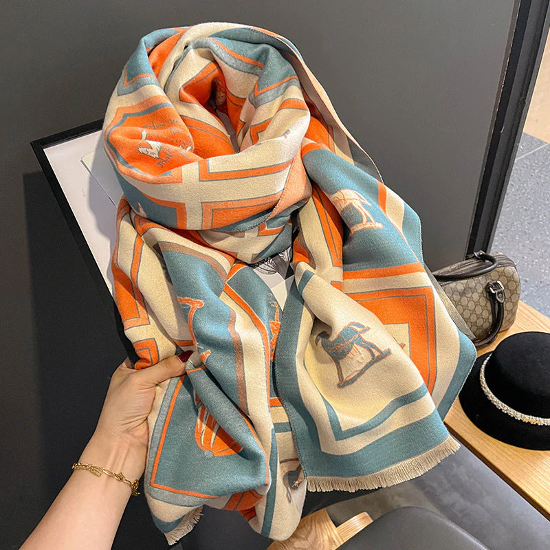 Carriage Artificial Cashmere Scarf Dual-use Air Conditioning Shawl - Image 7