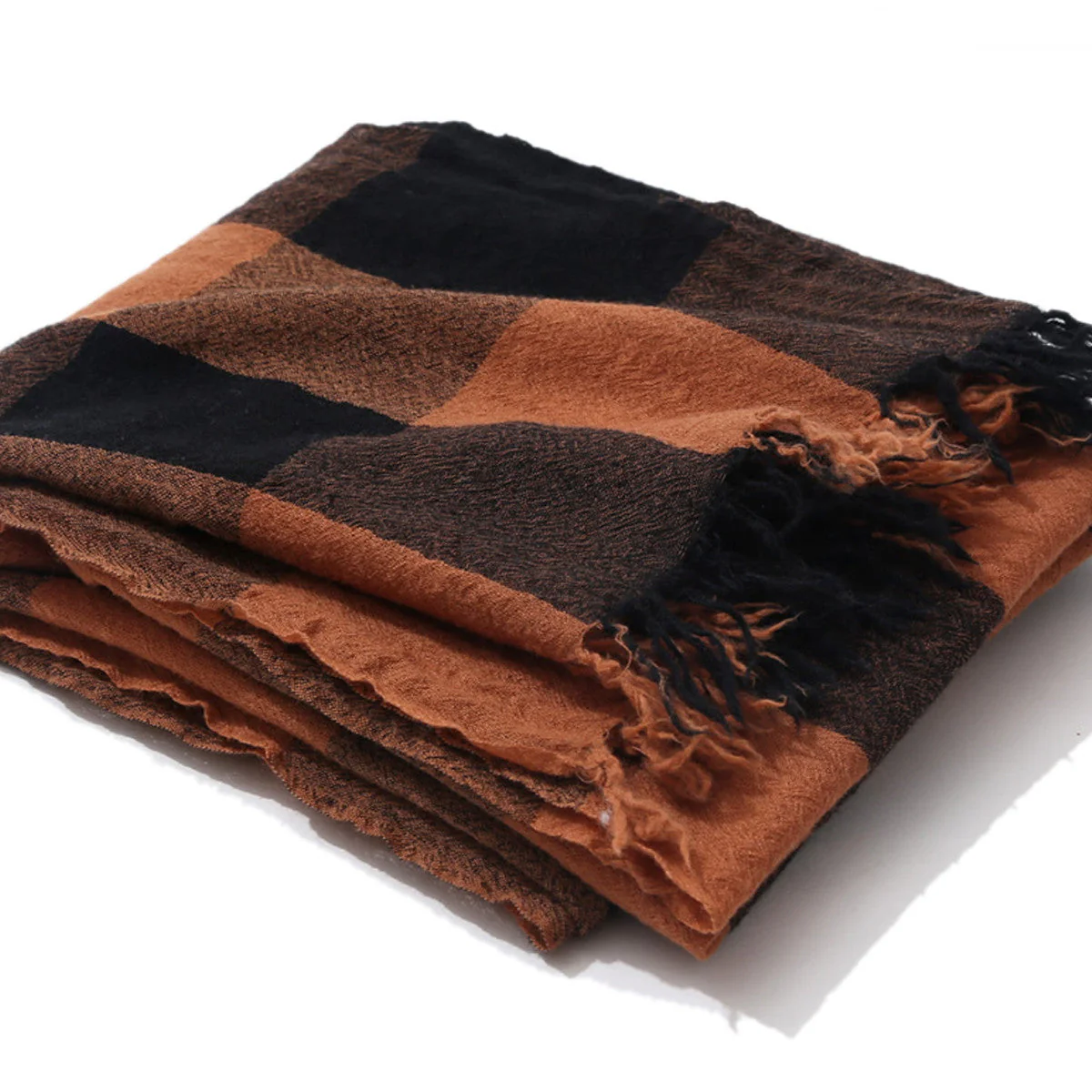 Cashmere-Feel Plaid Shawl - Image 5