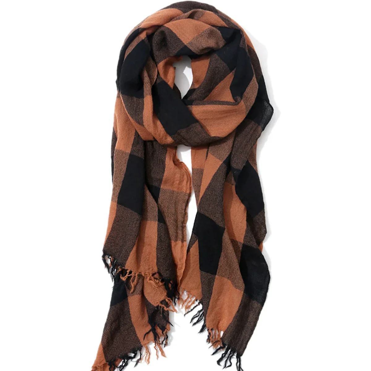 Cashmere-Feel Plaid Shawl - Image 6