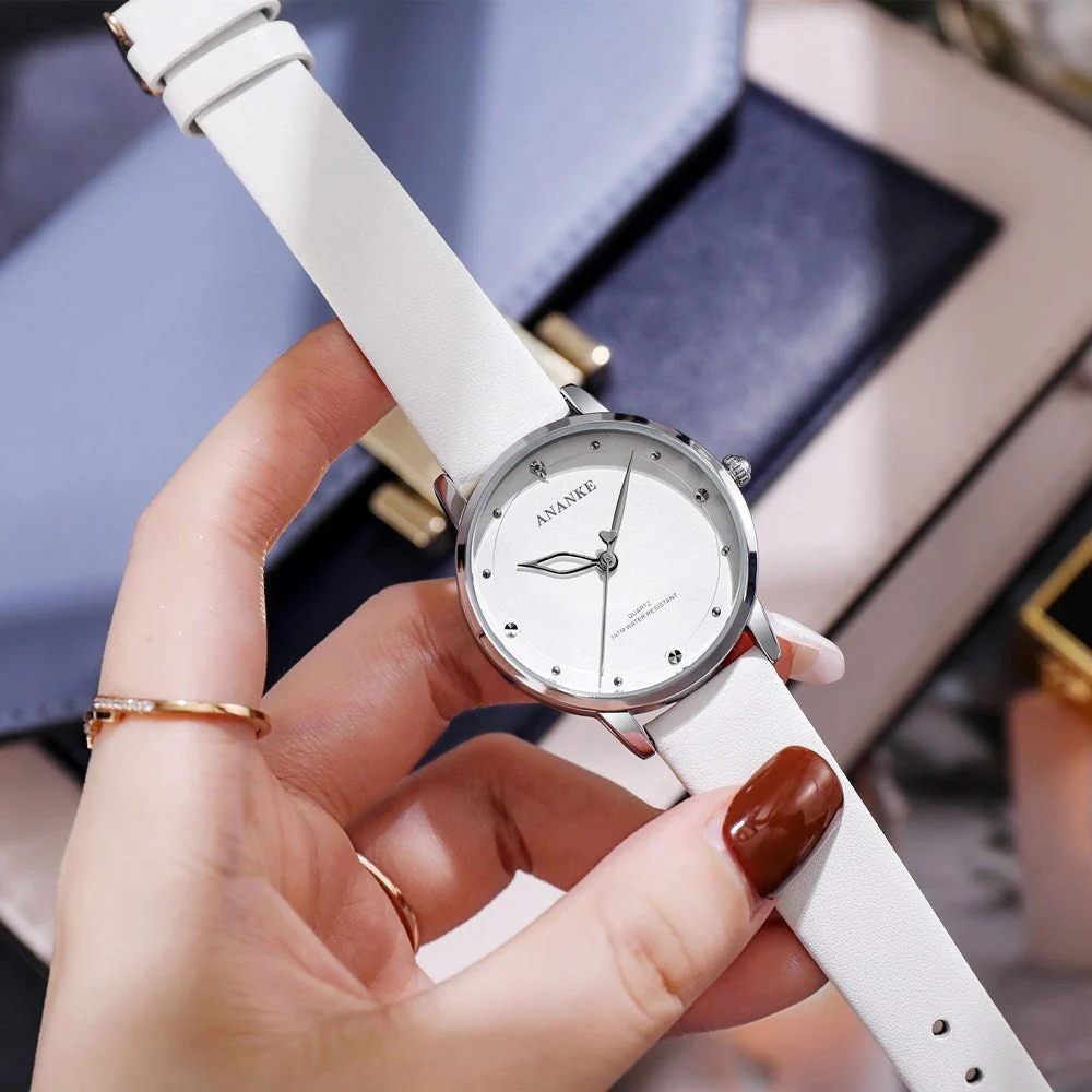 Casual Leather Quartz Watch Waterproof Student Watch - Image 2