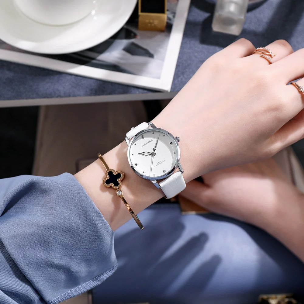 Casual Leather Quartz Watch Waterproof Student Watch - Image 4