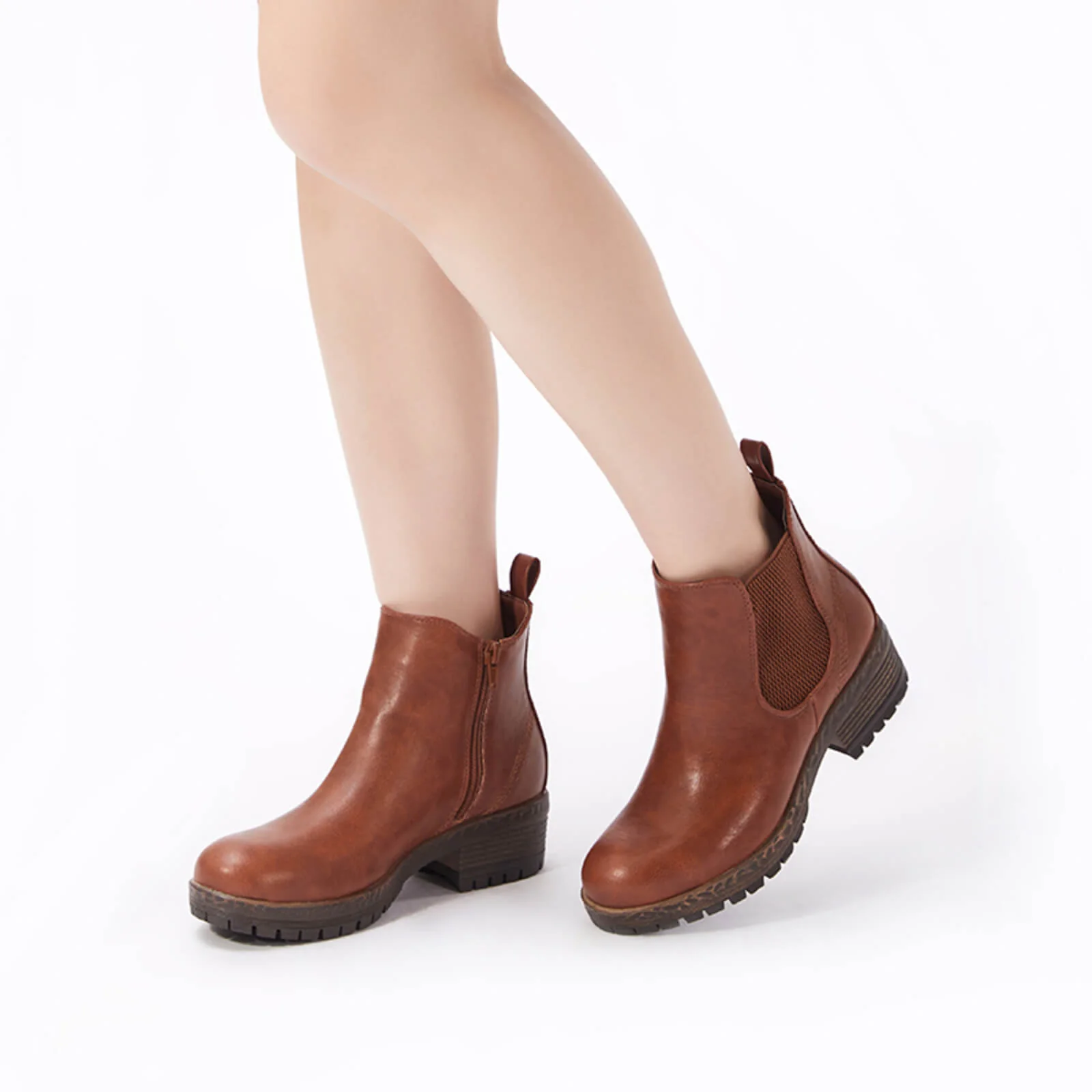 Low Heel Vintage Style Chelsea Ankle Booties - Image 17