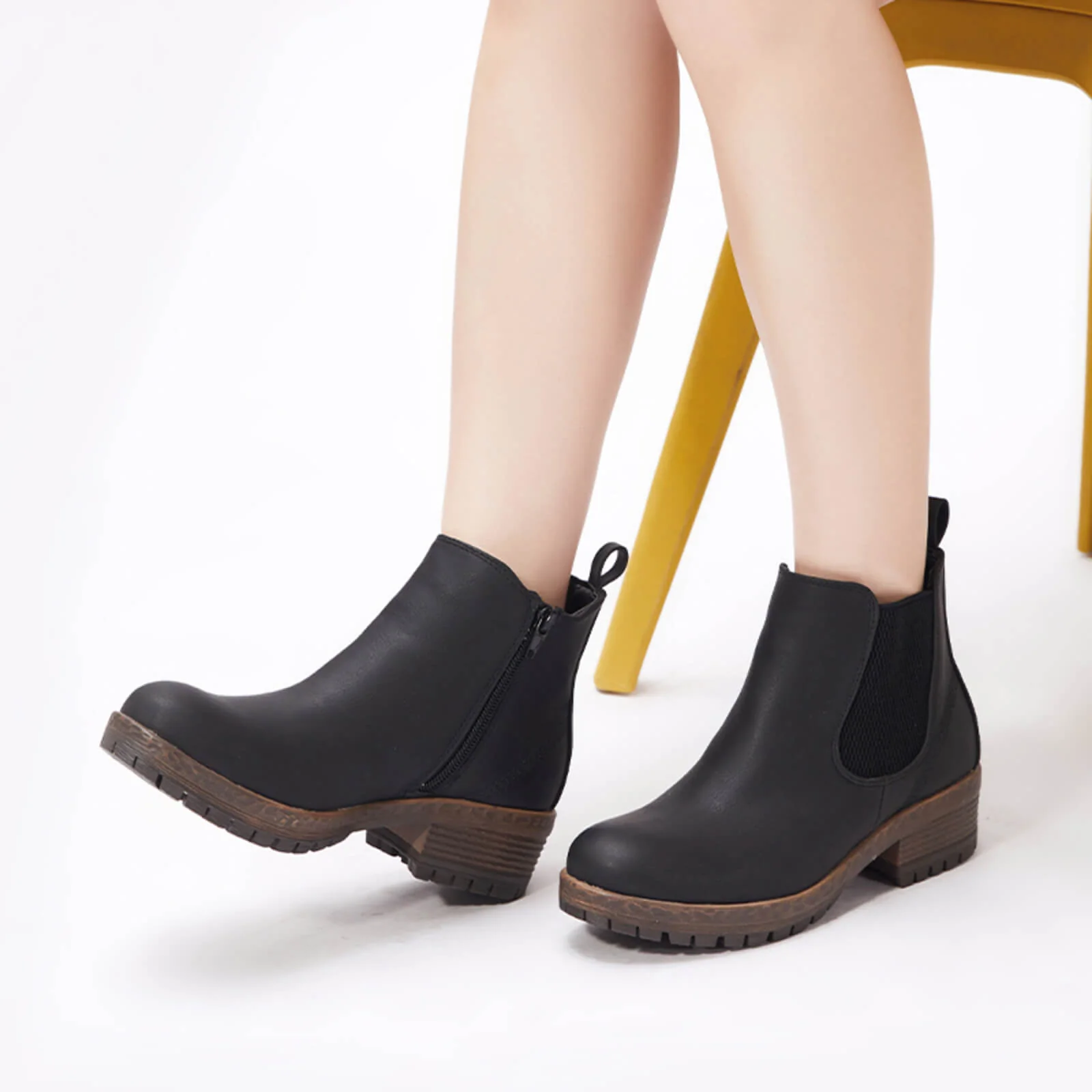 Low Heel Vintage Style Chelsea Ankle Booties - Image 24