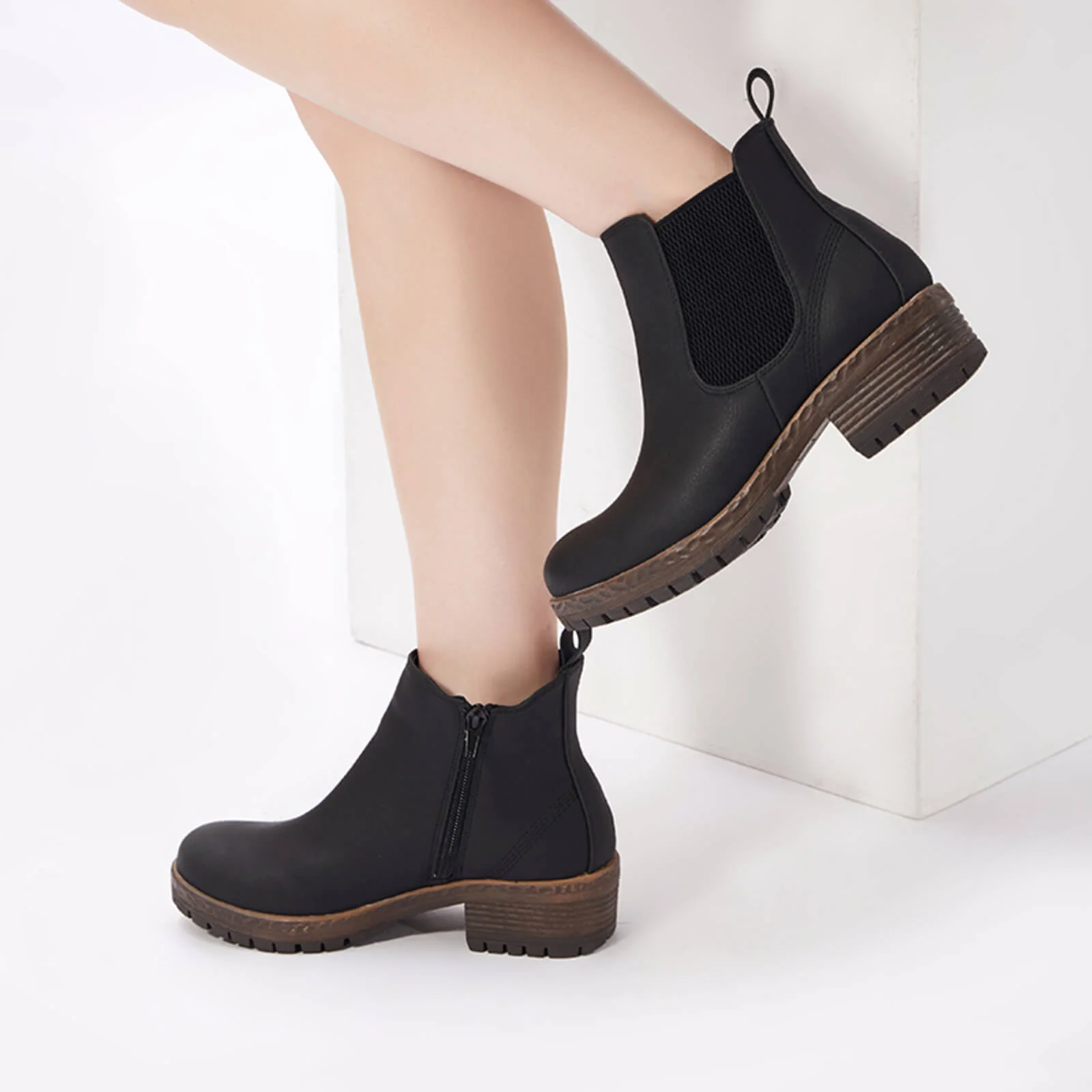 Low Heel Vintage Style Chelsea Ankle Booties - Image 26