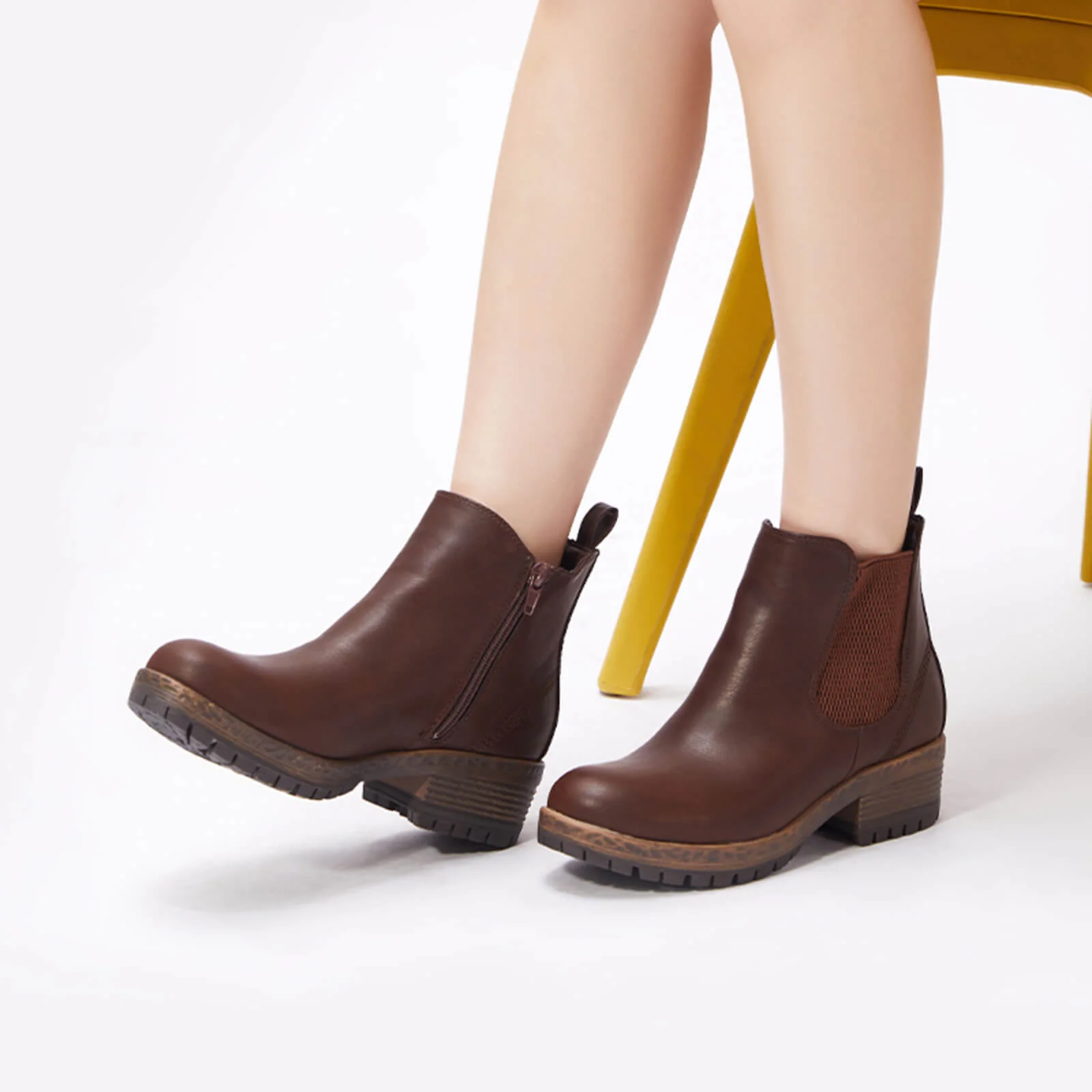 Low Heel Vintage Style Chelsea Ankle Booties - Image 33