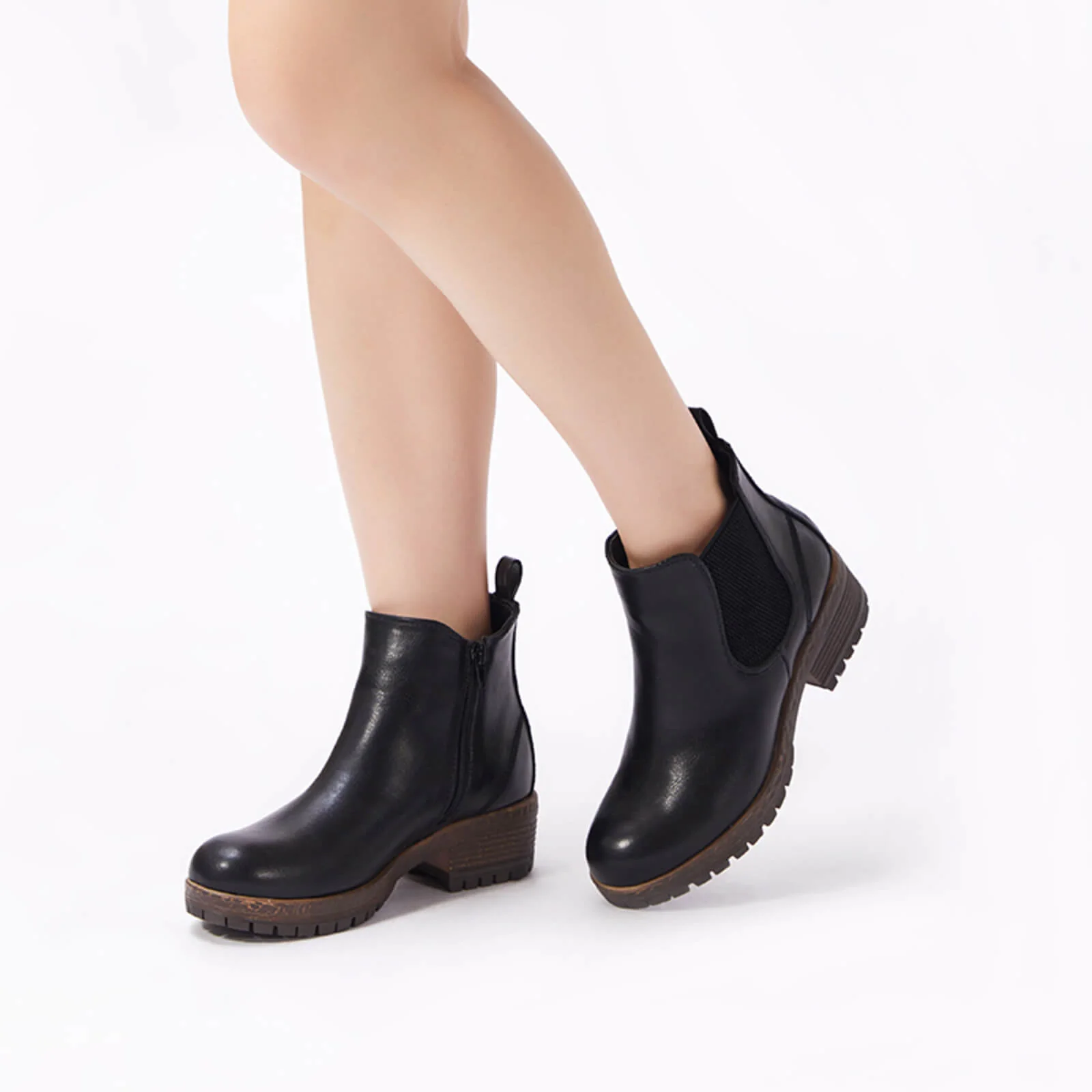 Low Heel Vintage Style Chelsea Ankle Booties - Image 42