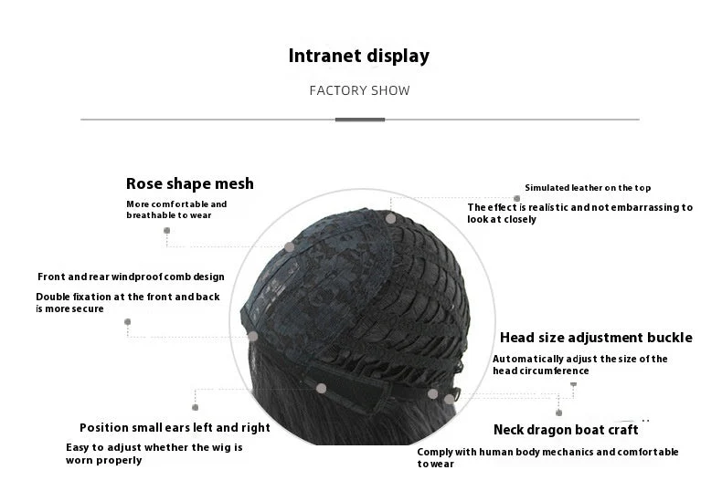 Chemical Fiber Water Ripple Headgear Straight Bangs High-temperature Fiber Braid Wig - Image 7