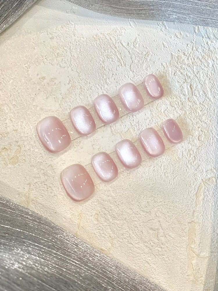 Cherry Blossom Cat Eye Wear Short Nail Stickers - Image 2