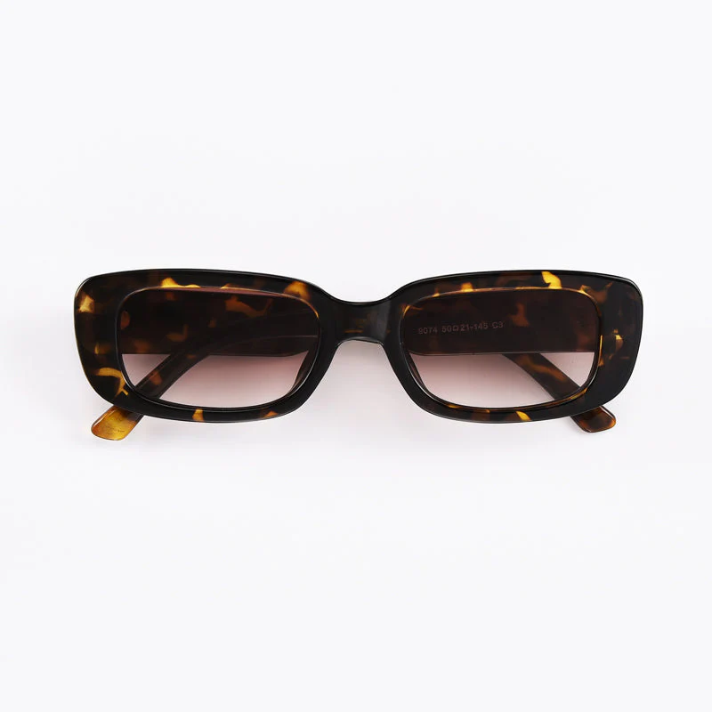 Chic Black Rectangle Sunglasses - Image 10