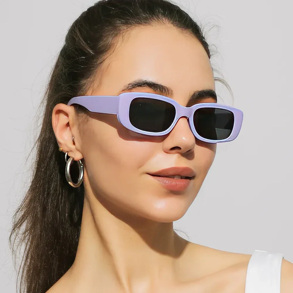 Chic Black Rectangle Sunglasses - Image 22