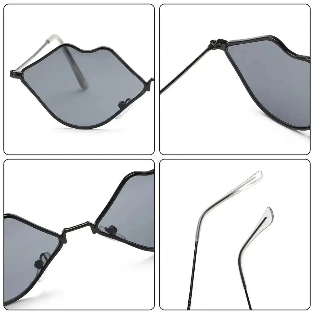 Chic Red Lips Cat Eye Sunglasses for Women - Image 13