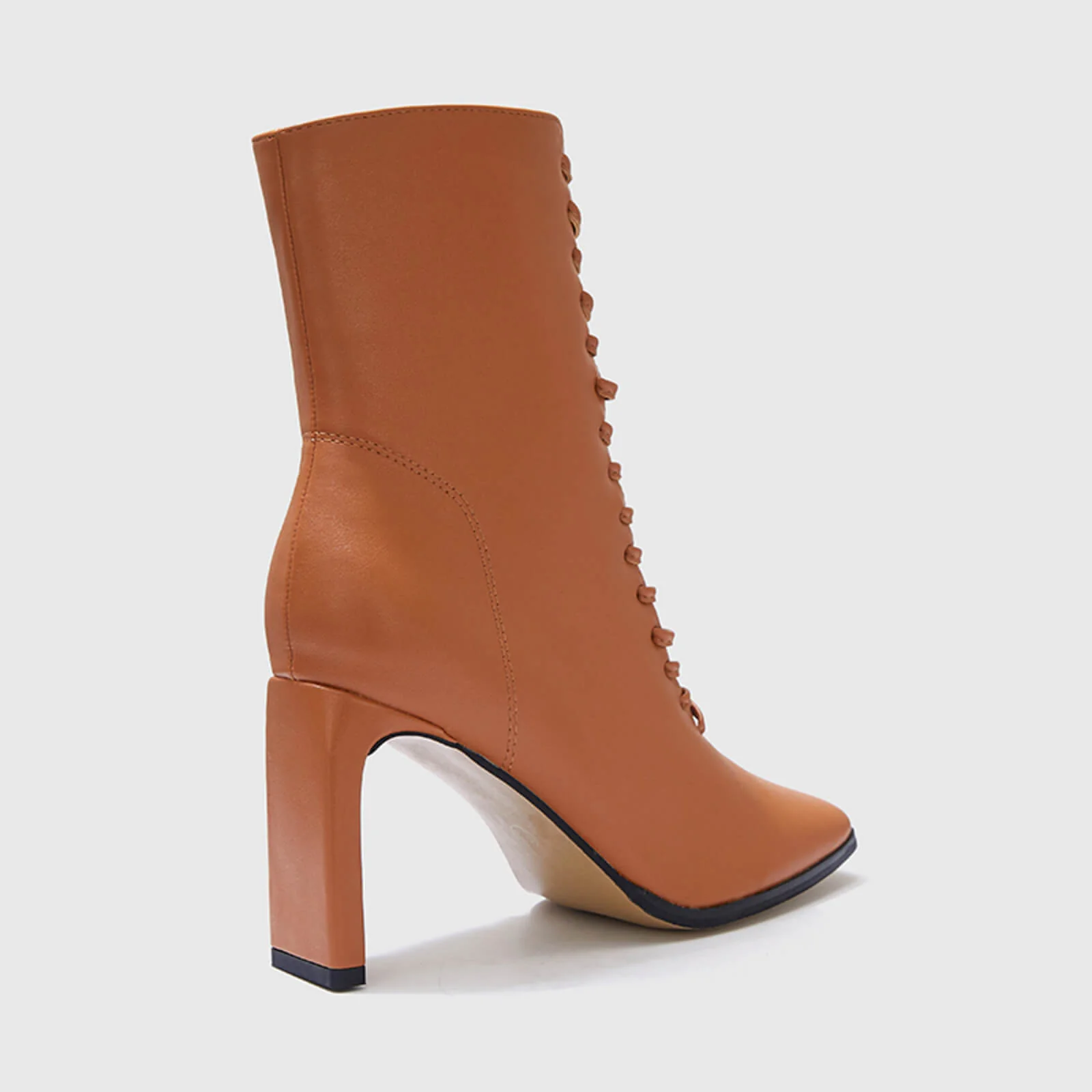 Stylish Lace Up Thin Block Heel Ankle Boots - Image 13