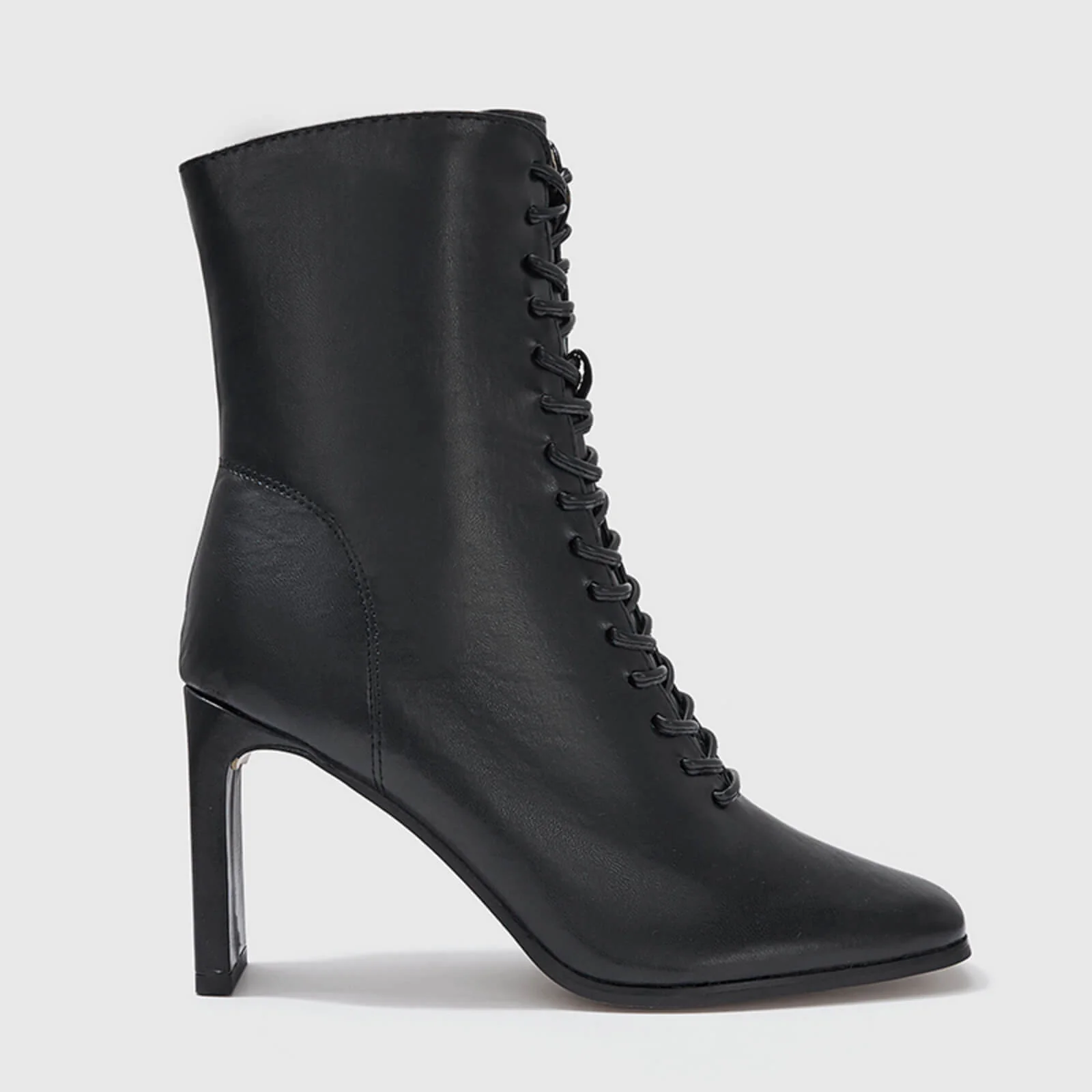 Stylish Lace Up Thin Block Heel Ankle Boots - Image 7