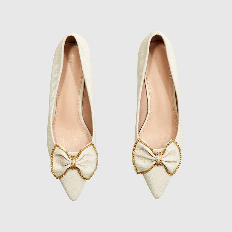 Bow Block Heeled Pumps - Image 6