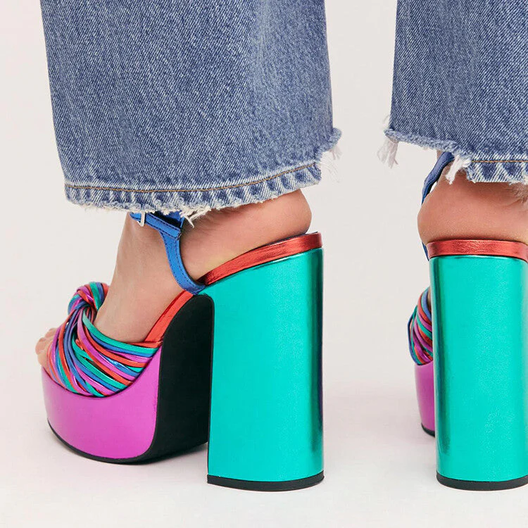 Chunky High Heel Sandals - Image 5