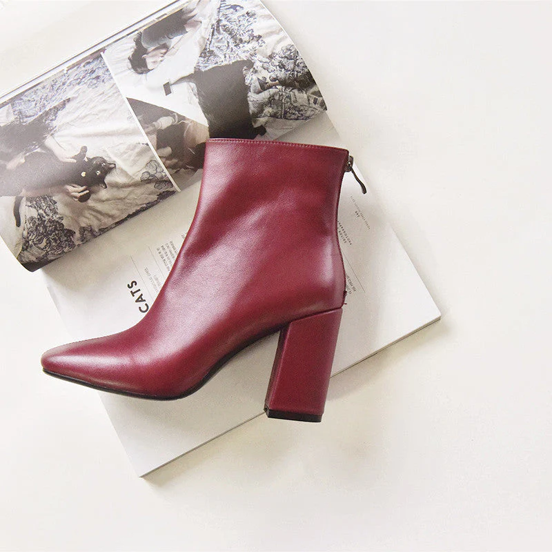 Chunky Leather Ankle Boots - Image 3