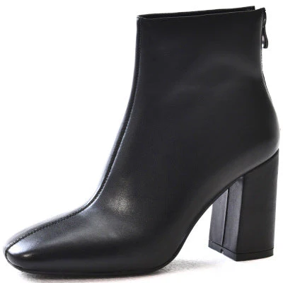 Chunky Leather Ankle Boots - Image 4