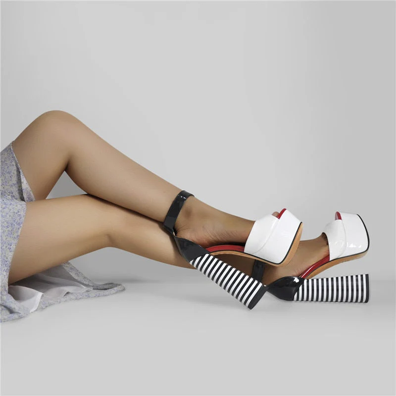 Chunky Square Heels Sandals - Image 3