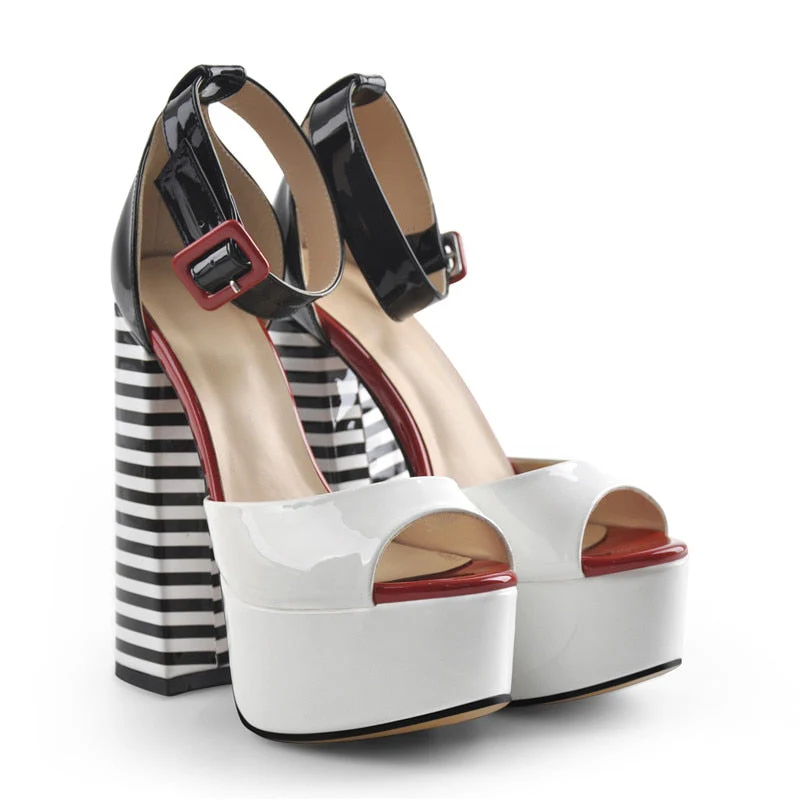 Chunky Square Heels Sandals - Image 4