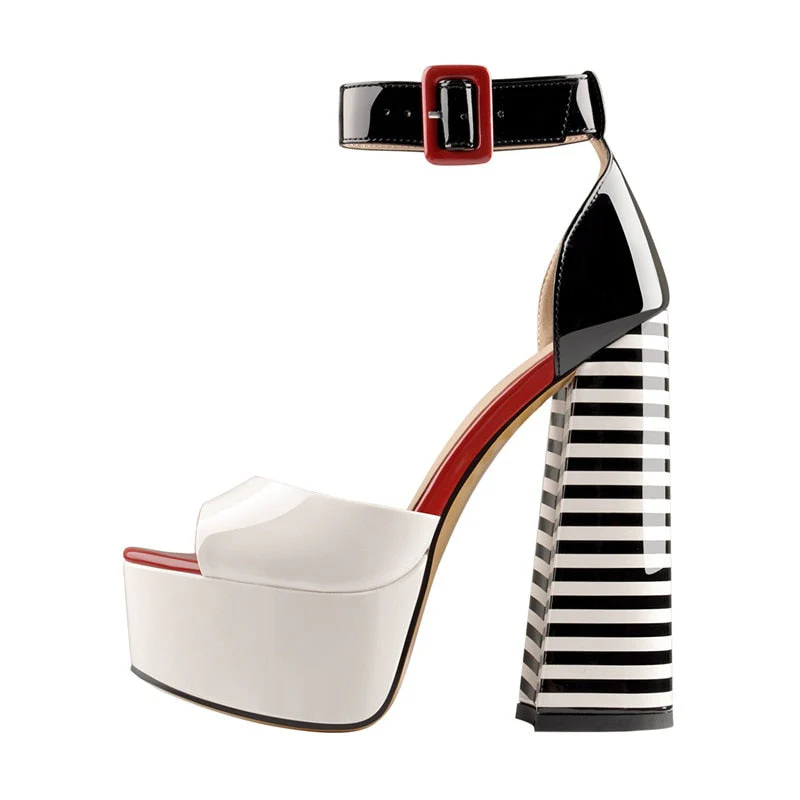 Chunky Square Heels Sandals - Image 9